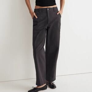 Madewell The Relaxed Chino Coal Gray Canvas Low Rise Barrel Pants Jeans